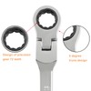 Piutouyar 19mm Flex-Head Ratcheting Wrench, Professional Metric Ratchet Wrench Combination