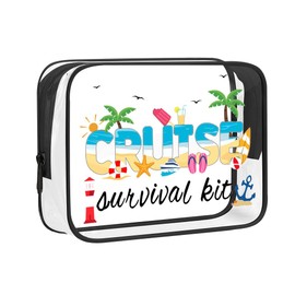 Cruise Theme Makeup Bag Pouch for Women Girls Waterproof Summer Transparent Toiletry Bag for Wife Mom Christmas Birthday Gifts for Girlfriend Clear Beach Travel Organizer Cruise Gift