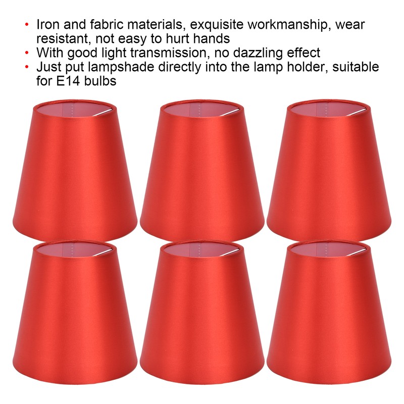 6PCS E14 Lamp Shade Fabric Lampshade Table Lamp Ceiling Lamp