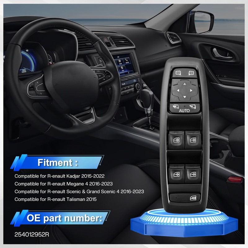 Premium Power Window Switch for Renault Kadjar/Megane 4/Scenic/Talisman (2015-2023) –