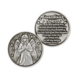 Guardian Angel Love Expression Coin, EDC Coin for Public Servants & Law Enforcement, Keepsake Pocket Token of Prayer & Divine Protection for Men & Women, Thinking of You Gift of Appreciation