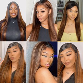 24 26 28 Inch Fb30 Bundles Ombre Brown Human Hair Bundle Two Tone Black Mixed With Color 30 Brown Bundle P1B30 Highlgiht Straight Bundles For Black Women