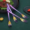 Dinner Forks 6 Pieces, Kyraton Stainless Steel with Rainbow Titanium