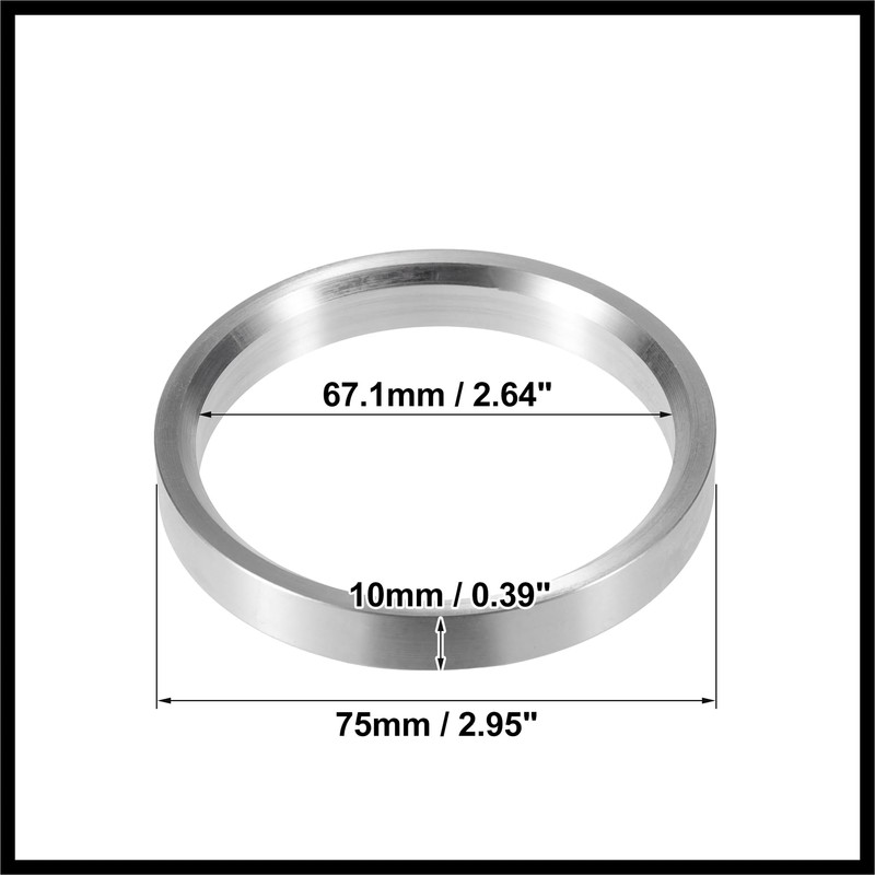 Hihaha 4pcs OD 75mm to ID 67.1mm Aluminum Alloy Car