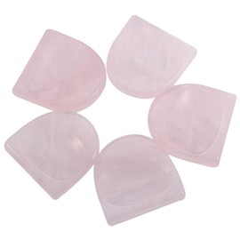 mookaitedecor Pack of 2 Natural Amethyst & Rose Quartz Semicircle Crystal Thumb Worry Stones for Anxiety Stress Relief, Polished Pocket Stones Palm Quartz Healing Crystal Gifts