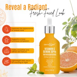 30% Vitamin C Serum (8 Fl Oz) Pure Organic Anti- Wrinkle + Hyaluronic Acid + Retinol + Vitamin E + Vitamin B, Facial Serum For Anti-aging, Wrinkles, And Fine Lines.