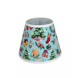 Albert Estate LTD Black Cody Accent Lamp with Christmas Morning Print Clip-on Lamp Shade