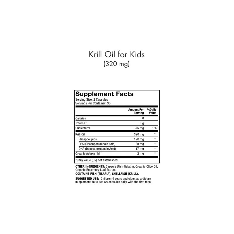 Aceite De Krill Para Niños 60 Capsulas Dr Mercola Neutro