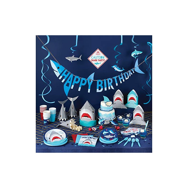 Shark Party Chomp Beverage Napkins, 16 ct