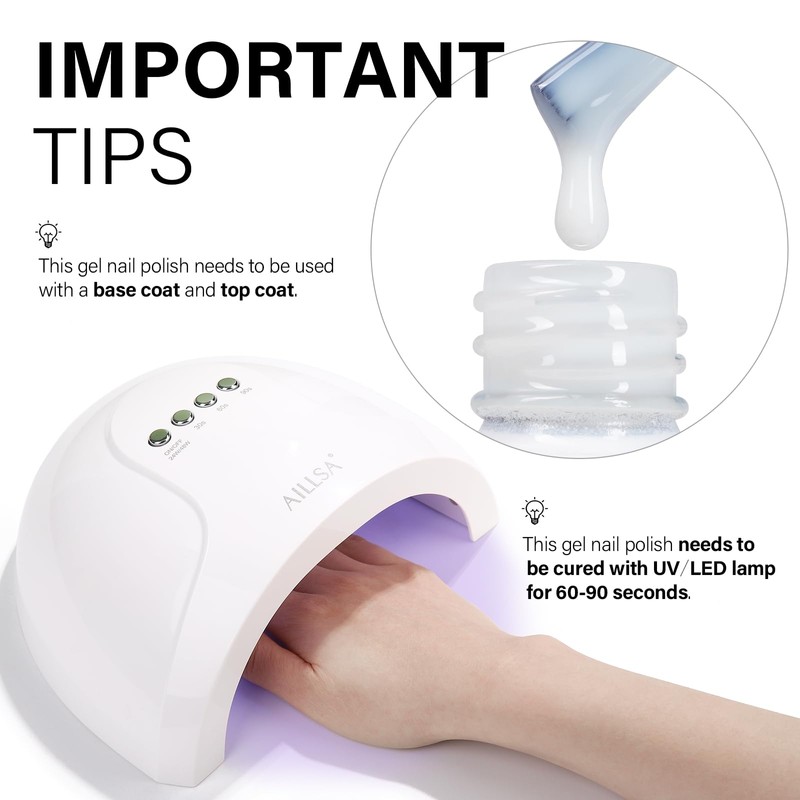 AILLSA Milky White Gel Nail Polish Nude Gel Polish Natural