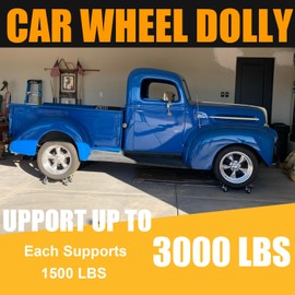 Set of 2 Car Tire Wheel Dolly Furniture Lifters - Heavy Duty Under Vehicle Tire Skates Motorcycle Jack and Moving Dollies with Wheels 3000lbs Capacity Black (Red, 2 Dollies)