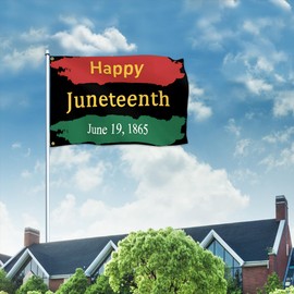 Happy Juneteenth Flag 3x5 Ft Double Sided Black History Month Flag for Outside House Indoor Yard Outdoor Banner Poster Decoration