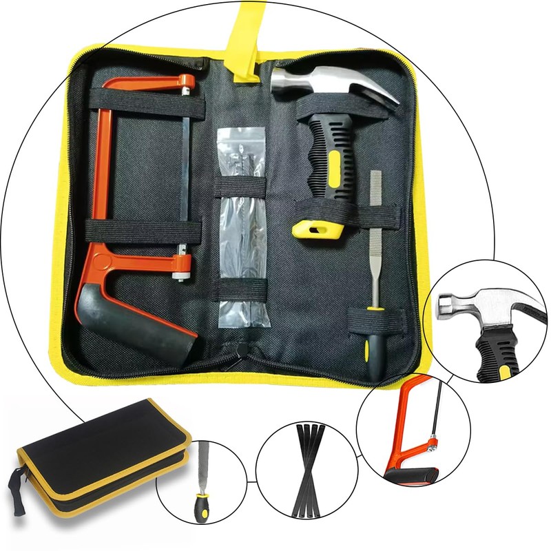 QeeHeng Kids Real Tool kit,8 PCS Children Real Tool Set