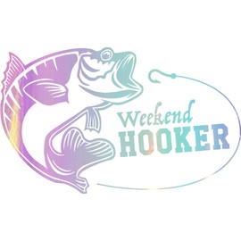 NBFU Decals Weekend Hooker Fishing Lake Life 1 (Holographic Opal Purple) (Set of 2) Premium Waterproof Vinyl Decal Stickers for Laptop Phone Accessory Helmet Car Window Bumper Mug Tuber Cup Door Wall