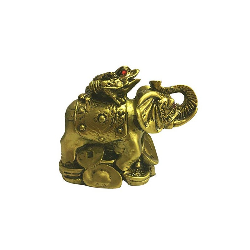 GJ Feng Shui Money Frog On Elephant for Strength and