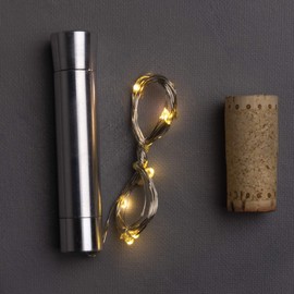 Primitives by Kathy 101394 Battery Operated Wine Bottle Stopper LED Twinkle Lights, 58-Inch String, White