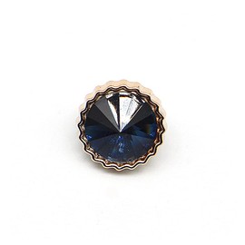 Craftisum Decorative Navy Rhinestone Resin Sewing Shank Buttons 50 pcs - 12.5mm, 1/2"