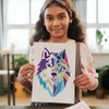 FINGERINSPIRE Geometric Wolf Head Stencil 21x29.7cm Reusable Wolf Head Drawing