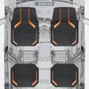 PIC AUTO Heavy Duty Rubber Floor Mats, Orange Aluminum Film