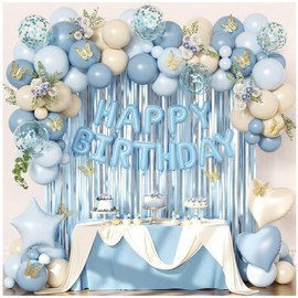 Bomif Birthday Party Event Balloon Decoration Package Set, Blue, 1 Set
