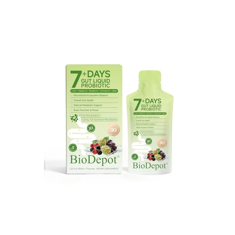 7-Day Liquid Probiotic Cleanse Sachets for Gut Health