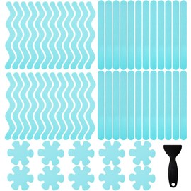 FULANDL 58PCS Bathtub Non Slip Stickers, Anti Slip Shower Stickers Safety Strips Adhesive Decals with Scraper, for Bath Tub Stairs Ladders Shower Room