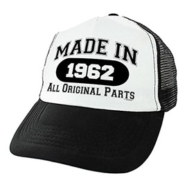 60th Birthday Gifts for All Made in 1962 All Original Parts Turning 60 Birthday Party Trucker Hat Black