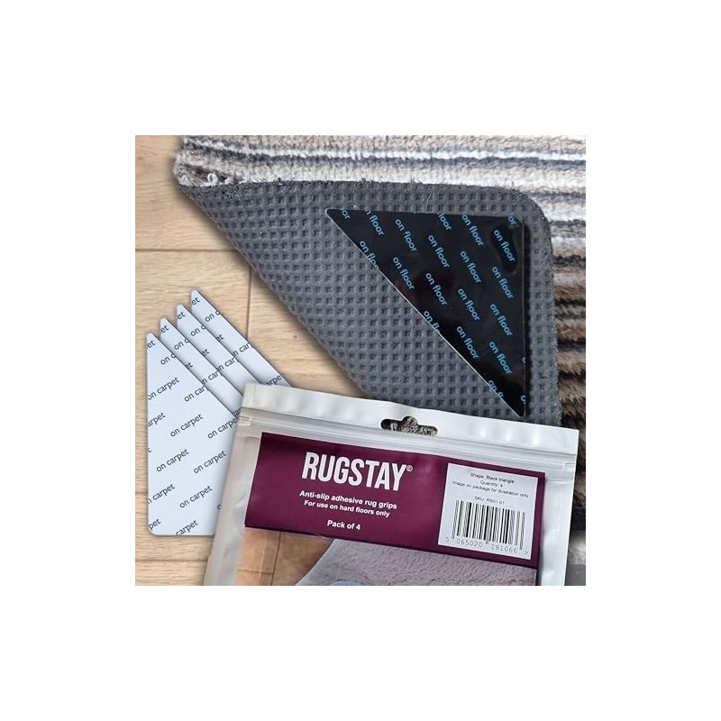 RugStay - Rug Gripper Stickers - For Hard Floors: Hardwood,