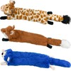 SHARLOVY Dog Squeaky Toys No Stuffing 3 Pack Plush Dog