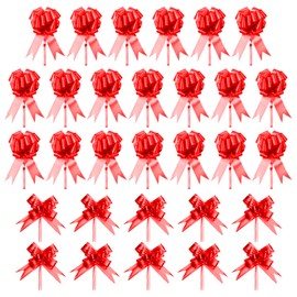 SIKAMARU 20 Pieces Of Ball-Shaped Raffia And 10 Pieces Of Bow-Shaped Raffia, Wedding Decoration, Gift Wrapping Supplies, Party Supplies