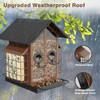 FlowaFoli Bird Feeders for Outdoors, Metal Bird Feeder with Double