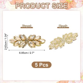 sourcing map 5Pcs Rhinestone Crystal Applique Handmade Beaded Patches