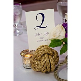 Wedding Knot Table Number Holder - Manila Rope