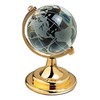 Amlong Crystal Etched Crystal Globe on Brass Colored Base -