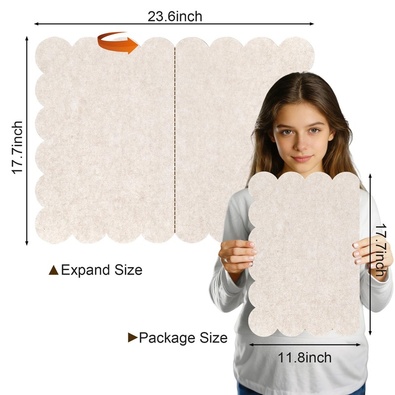 Scalloped Felt Bulletin Board, 24 x 18 Inches Pin Cork
