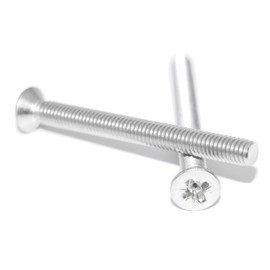Countersunk Screws M6X75 Pack of 10 Stainless Steel A2 / V2A Rust-Proof with Pozi Phillips DIN 965 / ISO 7046, Machine Screw