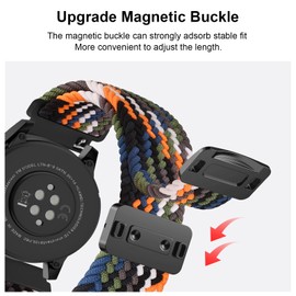 Meliya Braided Nylon Band for Garmin Vivoactive 6/Vivoactive 5/Vivoactive 3 Watch Bands, 20mm Stretchy Replacement Strap for Venu/Venu Sq,Forerunner 55/158/165/245/645,Galaxy Watch 7/6/5/4 (Camouflage)