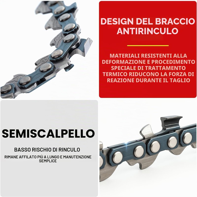Set di 4 Catene per motosega, 35 cm 1,1 mm