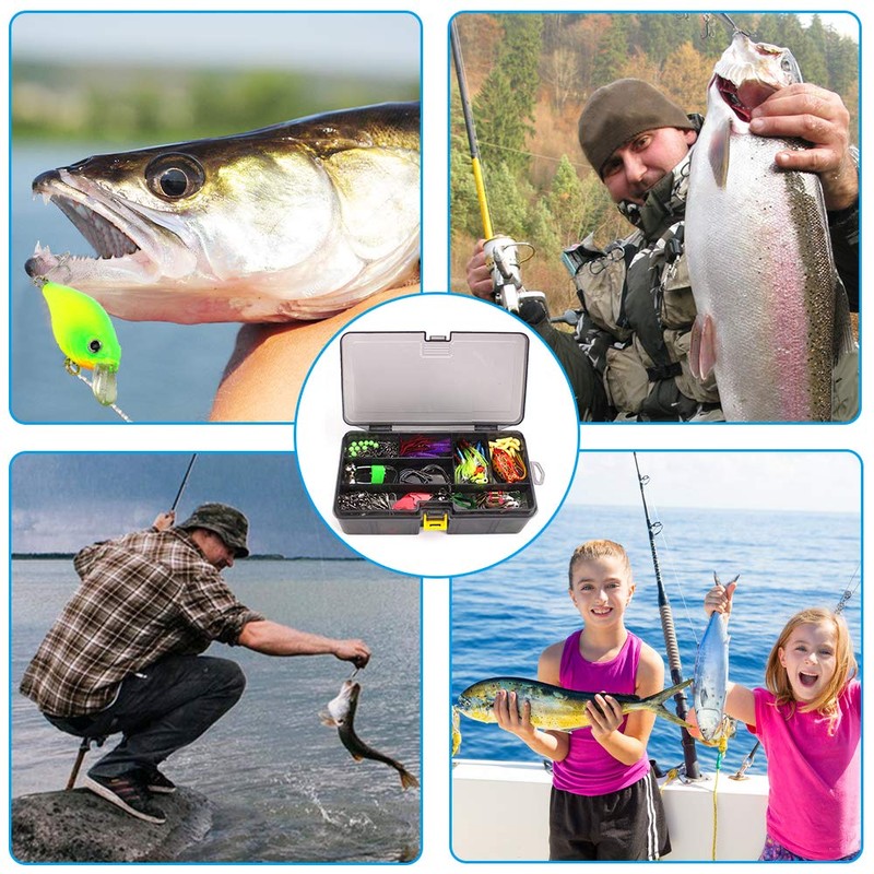 Leeko Fishing Lure, Spinner Fishing Set, Artificial Lure, Blinker, Rubber