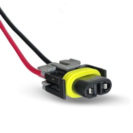 Sumjig 1 PC H11 Car Fog Light Wiring Harness Plug, DJ7028Y-2.8-21 IP20 Waterproof Two-pin Pigtail Adapter Multi-Purpose Connector, Car Light Bulb Replacement Accessories, Suitable for Cars (Black)