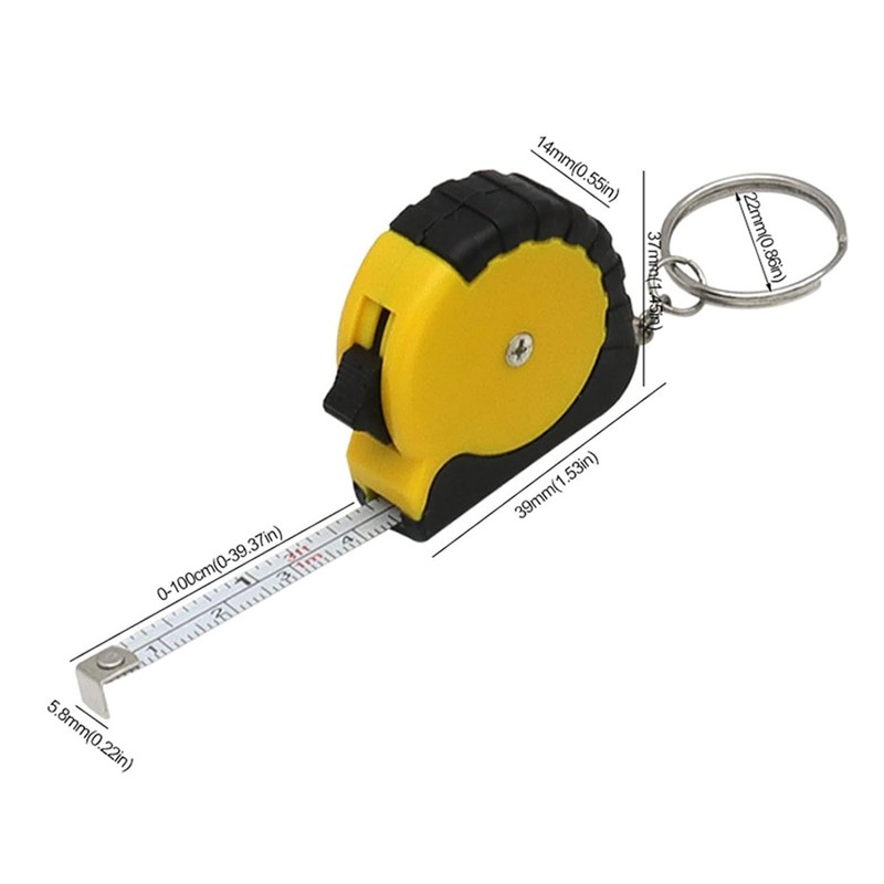 Mini Tape Measure Keychains Tape Measure Retractable Measuring 1M/ 3ft