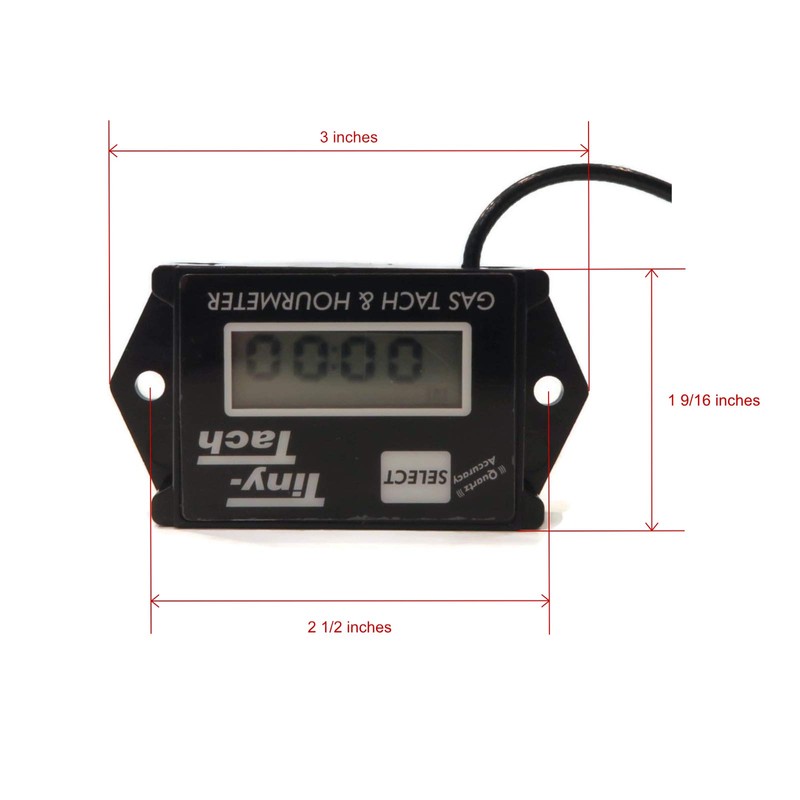 Water Resistant Tiny Tach Digital Hour Meter Tachometer Boat PWC
