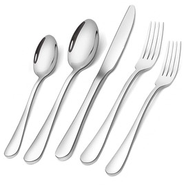 Silverware Set, Briout Flatware Set Service for 4 Stainless Steel Cutlery Set 20 Piece Include Upgraded Knife Spoon Fork Mirror Polished, Dishwasher Safe