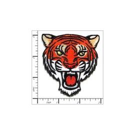 Patchwork Paradise Roaring Tiger Animal Head Embroidered Iron On Patch DIY Applique