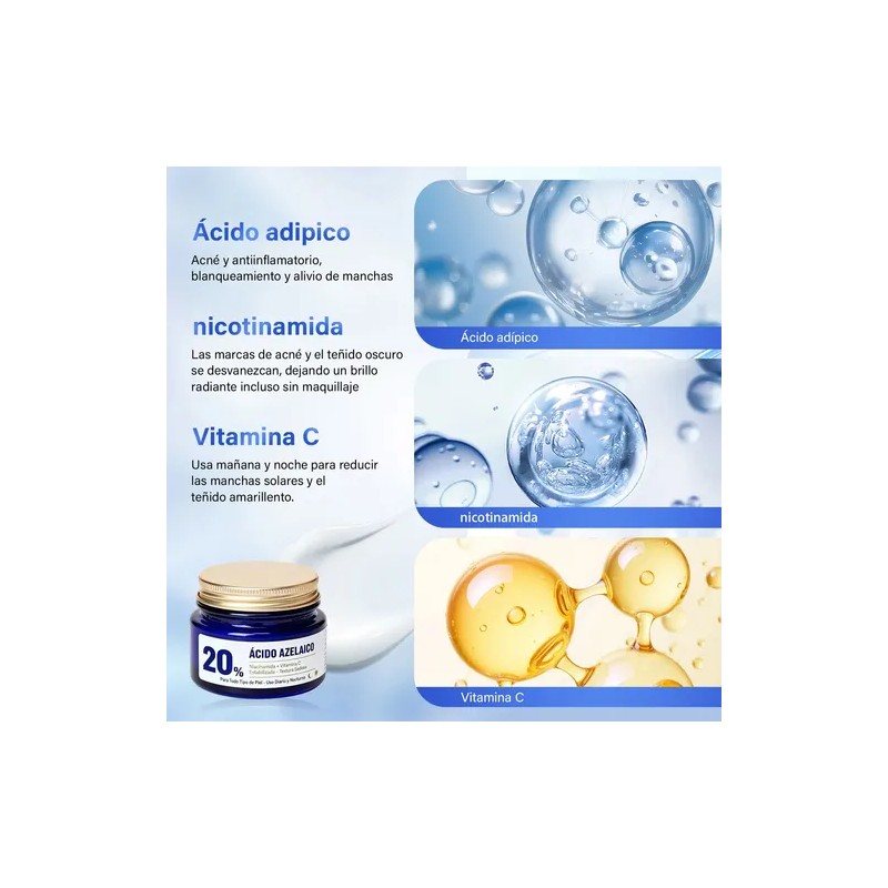 Ácido Azelaico Crema Con 20% Vitamina C Y Niacinamida
