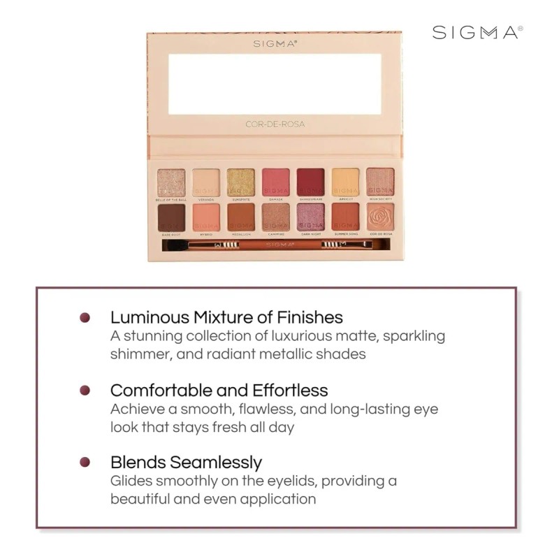 Sigma Cor De Rosa Eyeshadow Palette | Paleta De Sombras