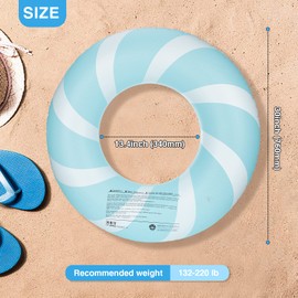 Bestrip Pool Floats Adult Size for Kids Age 8-12 Adults Inflatable Floats Swimming Ring Toys Beach Pool Party Lake Use (1PCS-Blue)