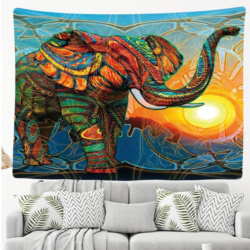 Ulticool - Elephant Sun Boho Bohemian - Wall Hanging -