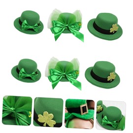 Vaguelly 6pcs St Patrick's Hair Accessories Hat Bowknot Shamrock Design Hair Clips for Festive Celebrations and Parties