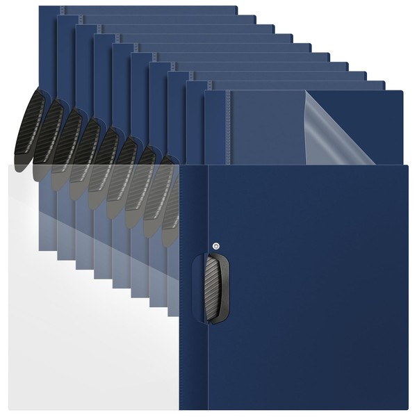 Teling 24pcs Clear Report Covers with Clip Plastic Presentation Covers